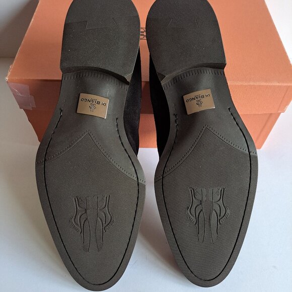 NEW Di Bianco Men\'s Black Suede Tassel Loafers Slip On Shoes Size 10.5